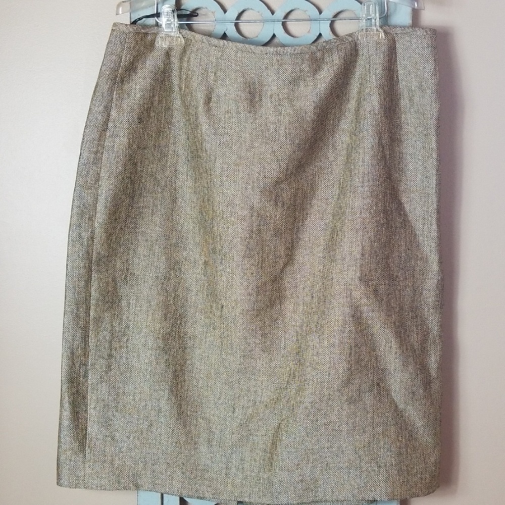 Brown Polished Tweed Skirt